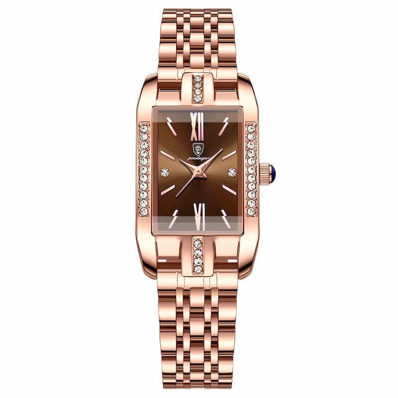 Relógio Quartz Feminino Retangular Luxo