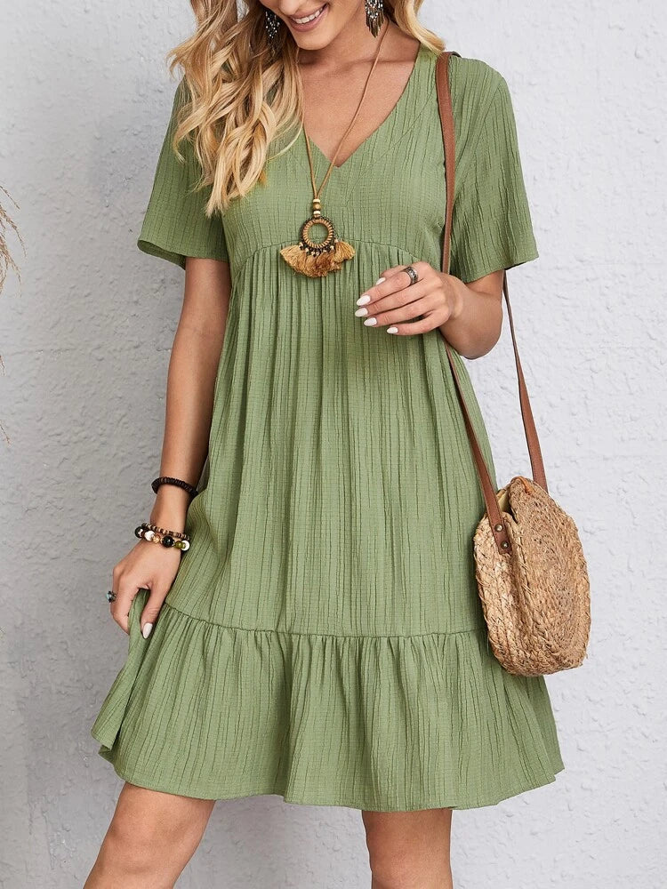 Vestido Soltinho Midi Verão Vestido Feminino 007 Loja Modéstia Verde P 